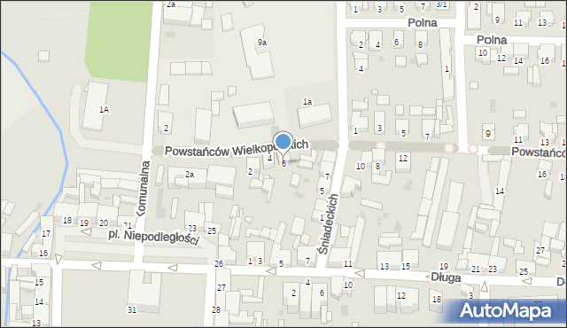 Nowy Tomyśl, Powstańców Wielkopolskich, 6, mapa Nowy Tomyśl