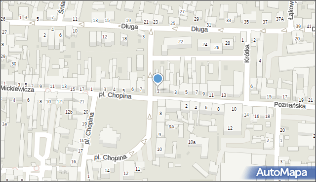 Nowy Tomyśl, Poznańska, 1, mapa Nowy Tomyśl