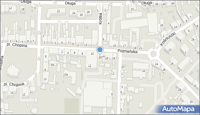 Nowy Tomyśl, Poznańska, 14, mapa Nowy Tomyśl