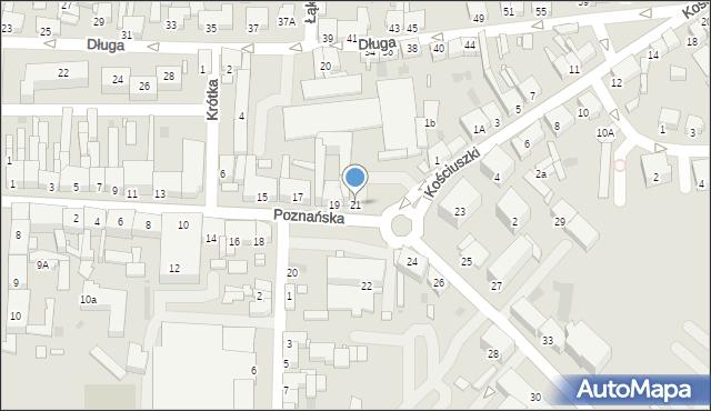 Nowy Tomyśl, Poznańska, 21, mapa Nowy Tomyśl