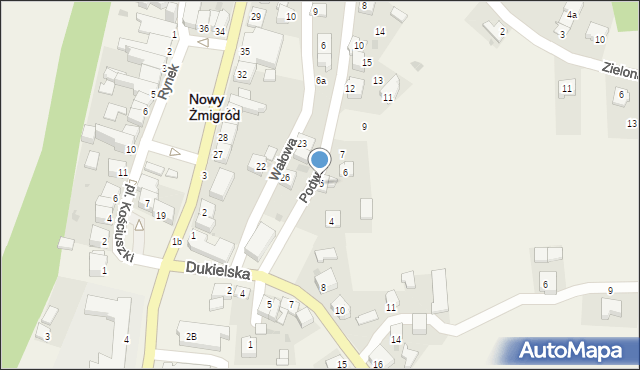 Nowy Żmigród, Podwale, 5, mapa Nowy Żmigród