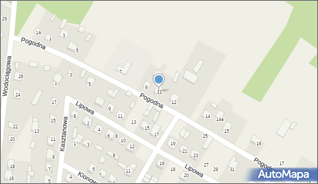Nurzec-Stacja, Pogodna, 11, mapa Nurzec-Stacja