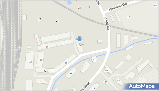 Nysa, Podolska, 1a, mapa Nysy