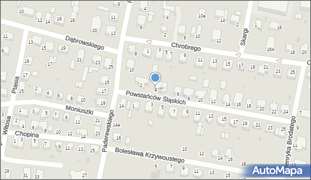 Oborniki Śląskie, Powstańców Śląskich, 4, mapa Oborniki Śląskie