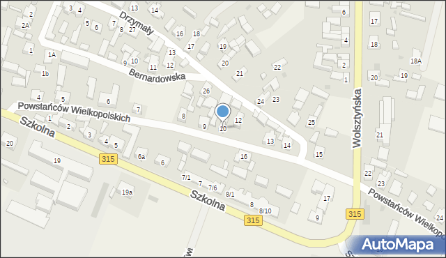Obra, Powstańców Wielkopolskich, 10, mapa Obra