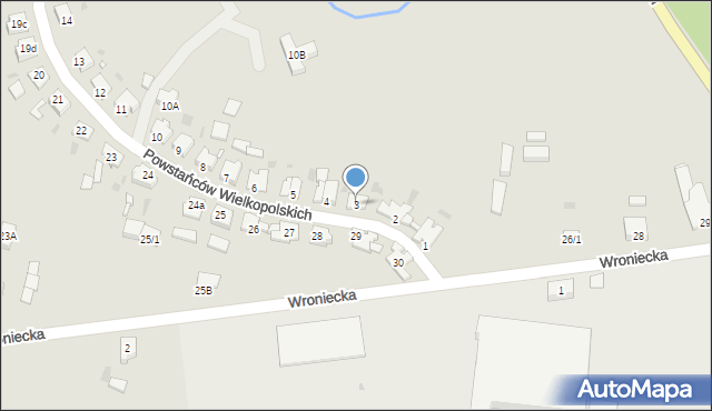 Obrzycko, Powstańców Wielkopolskich, 3, mapa Obrzycko