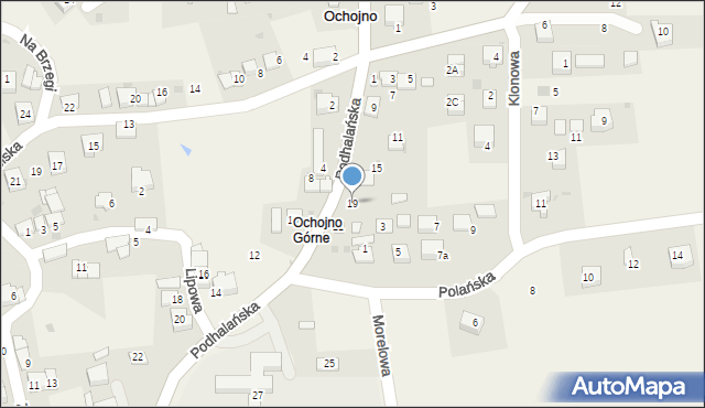 Ochojno, Podhalańska, 19, mapa Ochojno