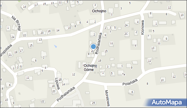 Ochojno, Podhalańska, 6, mapa Ochojno