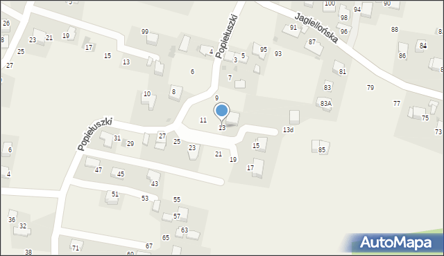 Ochojno, Popiełuszki Jerzego, bł. ks., 13, mapa Ochojno