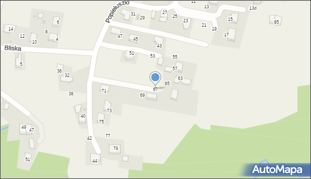 Ochojno, Popiełuszki Jerzego, bł. ks., 67, mapa Ochojno