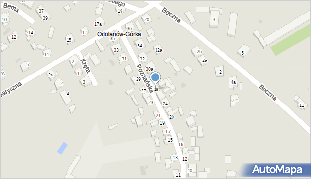 Odolanów, Poznańska, 28, mapa Odolanów