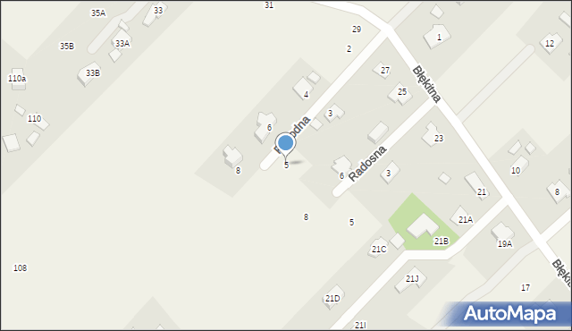 Odrano-Wola, Pogodna, 5, mapa Odrano-Wola