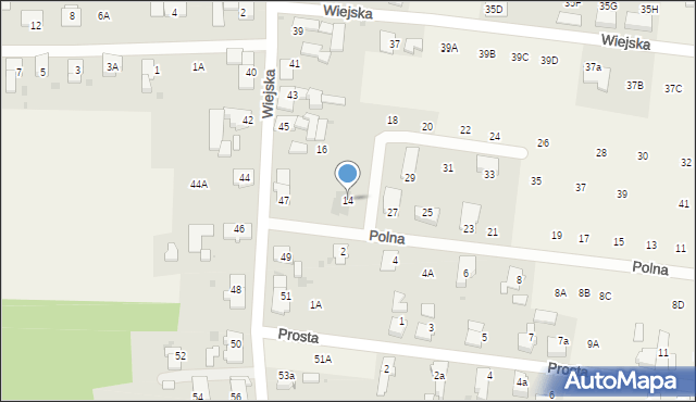 Odrowąż, Polna, 14, mapa Odrowąż