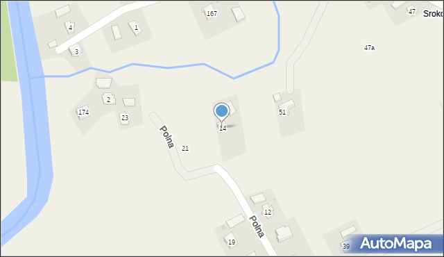 Odrzykoń, Polna, 14, mapa Odrzykoń