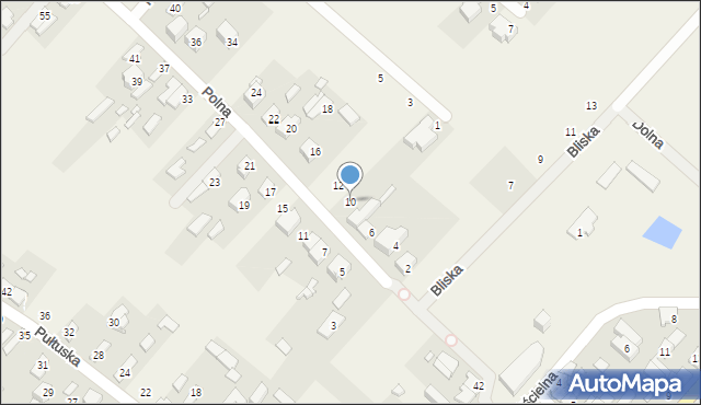 Okuniew, Polna, 10, mapa Okuniew