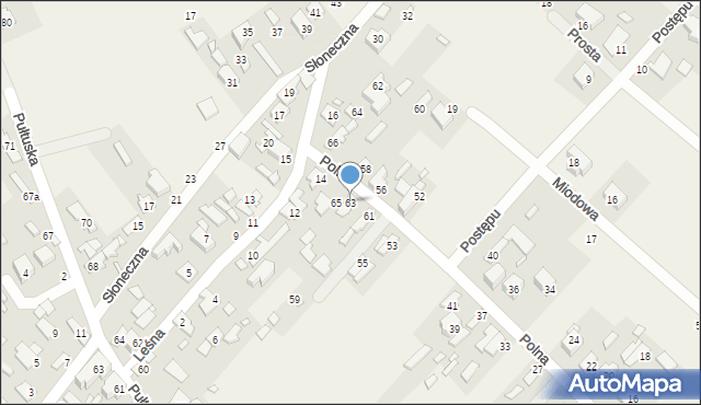 Okuniew, Polna, 63, mapa Okuniew