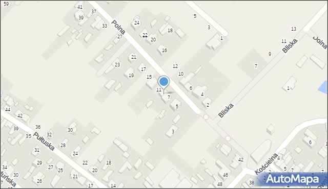 Okuniew, Polna, 9, mapa Okuniew