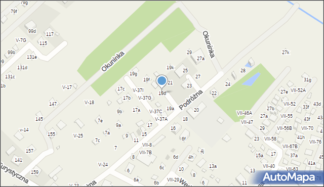 Okuninka, Podróżna, 19d, mapa Okuninka