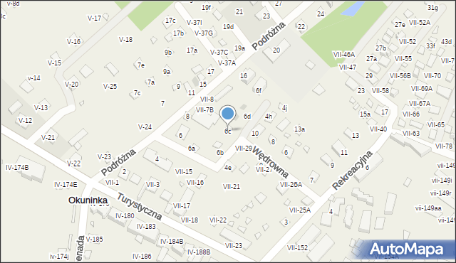 Okuninka, Podróżna, 6c, mapa Okuninka