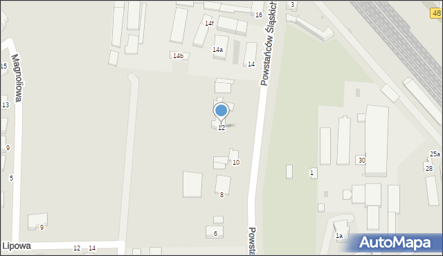 Olesno, Powstańców Śląskich, 12, mapa Olesno