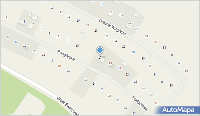 Oleszno, Podgórska, 17, mapa Oleszno