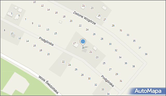 Oleszno, Podgórska, 19, mapa Oleszno