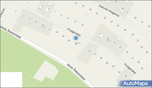 Oleszno, Podgórska, 20, mapa Oleszno