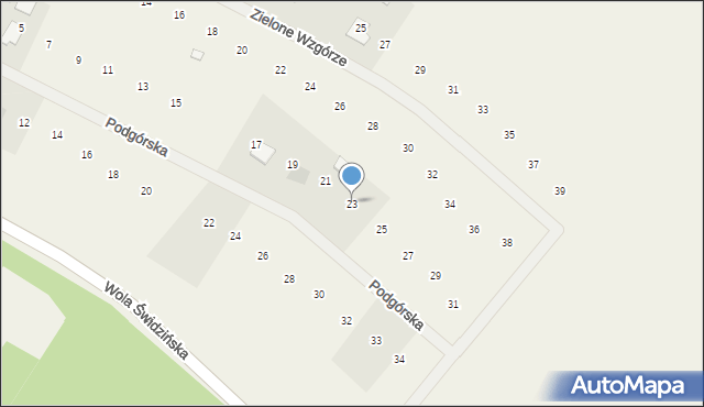 Oleszno, Podgórska, 23, mapa Oleszno