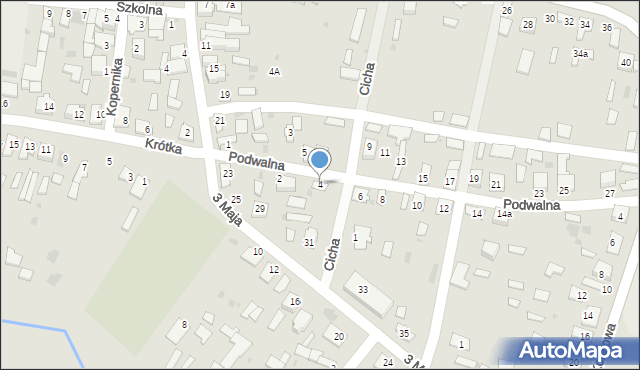 Oleszyce, Podwalna, 4, mapa Oleszyce