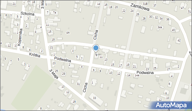 Oleszyce, Podwalna, 9, mapa Oleszyce