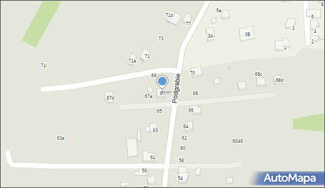 Olkusz, Podgrabie, 67, mapa Olkusz