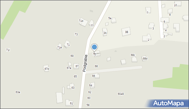 Olkusz, Podgrabie, 70, mapa Olkusz