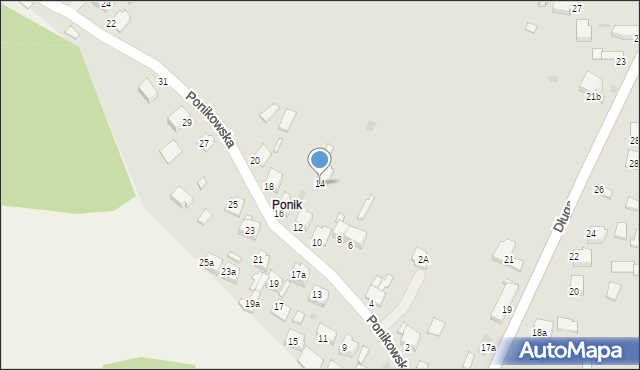 Olkusz, Ponikowska, 14, mapa Olkusz