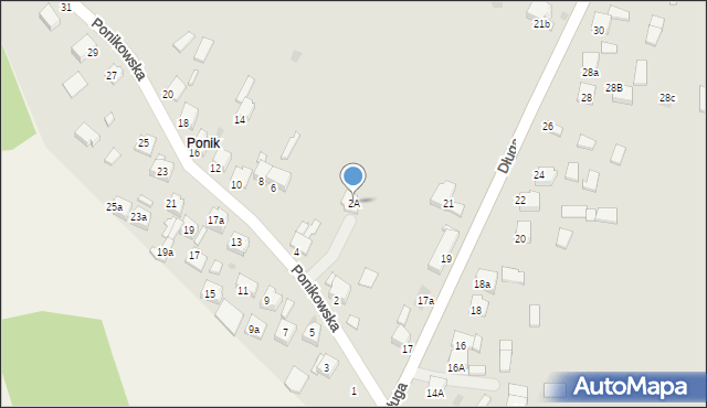 Olkusz, Ponikowska, 2A, mapa Olkusz