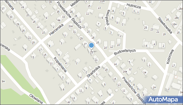Olkusz, Powstańców Śląskich, 23, mapa Olkusz