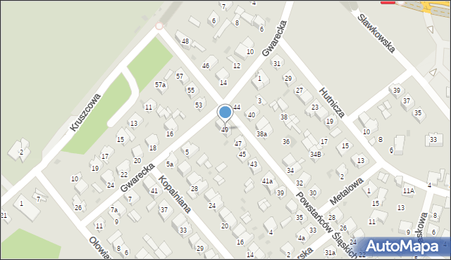 Olkusz, Powstańców Śląskich, 49, mapa Olkusz