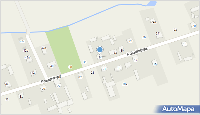 Olszanka, Południowa, 34, mapa Olszanka