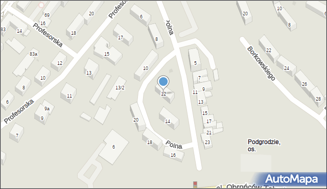 Olsztyn, Polna, 12, mapa Olsztyna