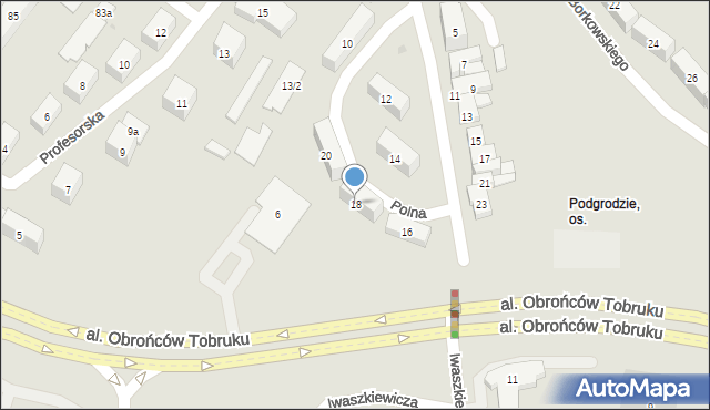 Olsztyn, Polna, 18, mapa Olsztyna