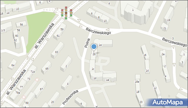 Olsztyn, Polna, 1b, mapa Olsztyna