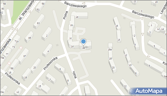 Olsztyn, Polna, 1e, mapa Olsztyna