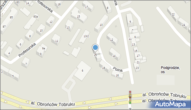 Olsztyn, Polna, 20, mapa Olsztyna