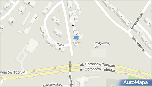 Olsztyn, Polna, 23, mapa Olsztyna