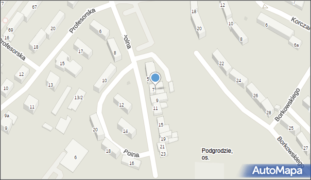 Olsztyn, Polna, 7, mapa Olsztyna