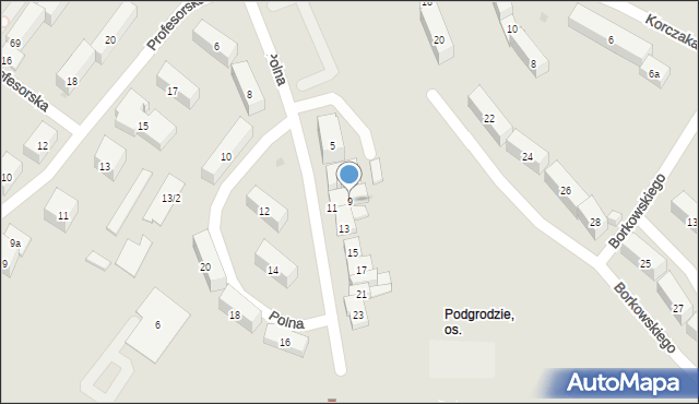 Olsztyn, Polna, 9, mapa Olsztyna