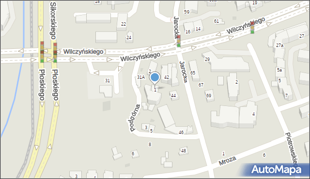 Olsztyn, Podgórna, 1, mapa Olsztyna