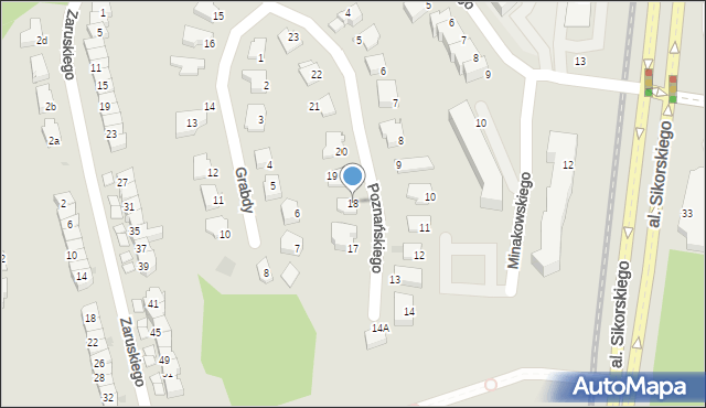 Olsztyn, Poznańskiego Stefana, prof., 18, mapa Olsztyna