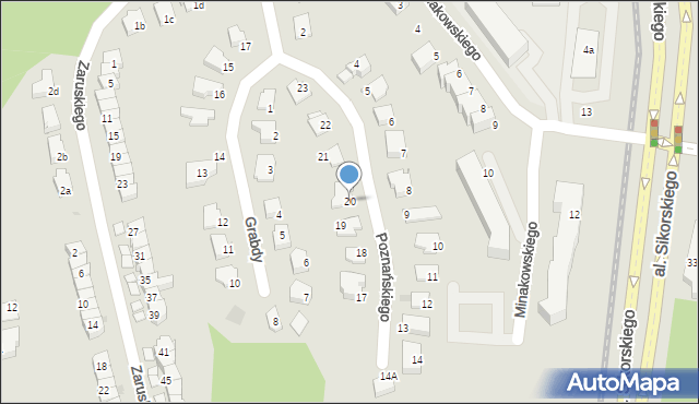 Olsztyn, Poznańskiego Stefana, prof., 20, mapa Olsztyna