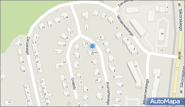 Olsztyn, Poznańskiego Stefana, prof., 22, mapa Olsztyna