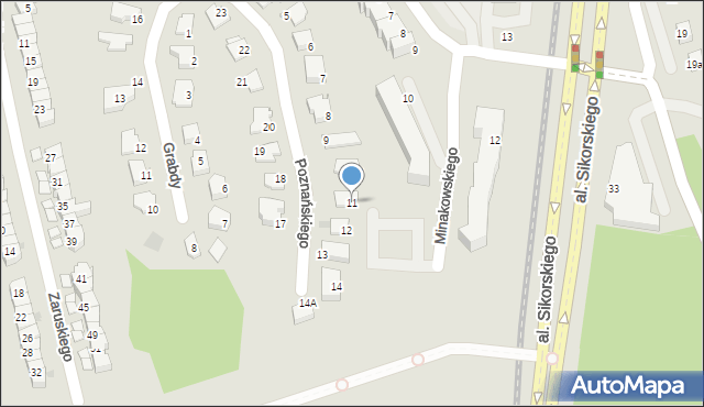 Olsztyn, Poznańskiego Stefana, prof., 11, mapa Olsztyna